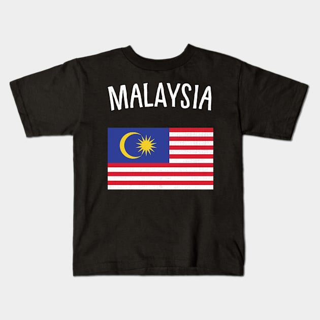 Malaysia Flag Kids T-Shirt by phenomad